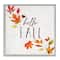 Stupell Industries Hello Fall Autumn Tree Leaves Seasonal Statement Framed Giclee Art
